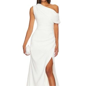 Elliatt Isadora White One-Shoulder Gown